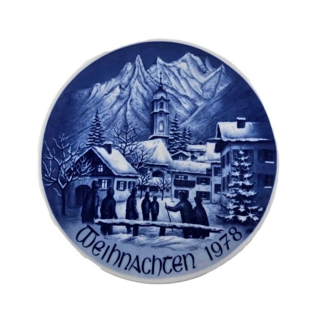 Vtg Christmas Wall Plate "Mittenwald" Bavaria Germany 1978 BAREUTHER Cottagecore